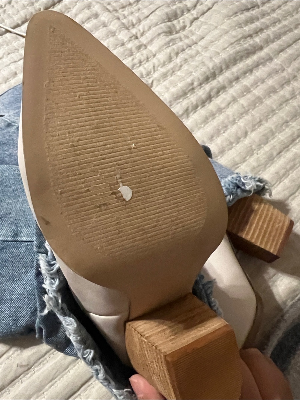 Steve Madden Lassy White Western Block Heel Boots - Picture 6 of 6